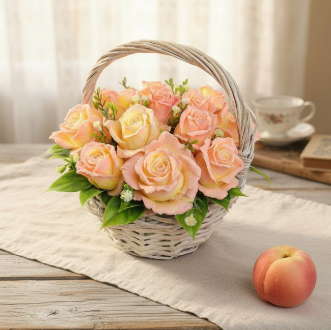 Персиковые розы из мыла