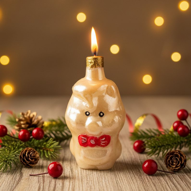 Горящий поросёнок из воска