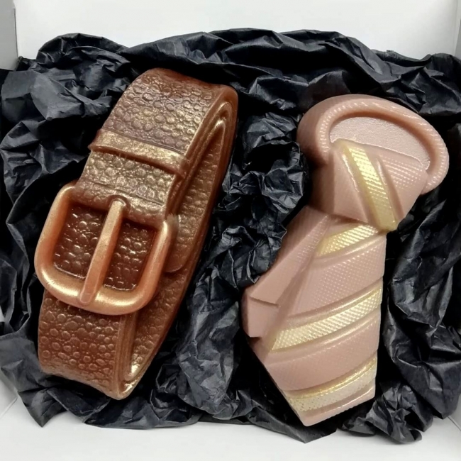 Галстук и ремень из мыла