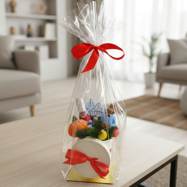 Новогодний букет в упаковке