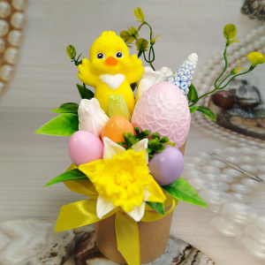 Мыльный цыплёнок и цветы