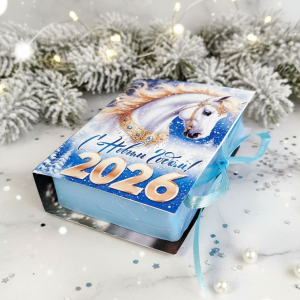 Новогодняя открытка с лошадкой