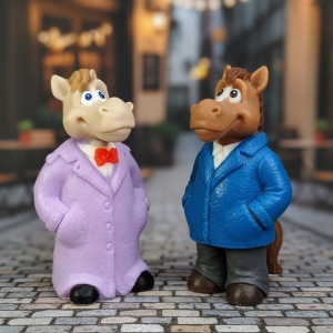 Конь в пальто и в куртке