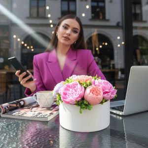 Пионовый сад в кафе