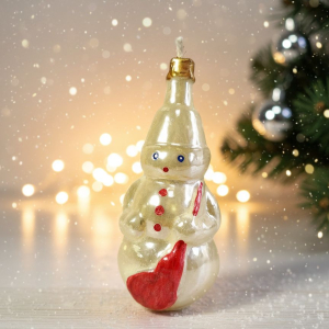 Новогодняя свеча снеговик